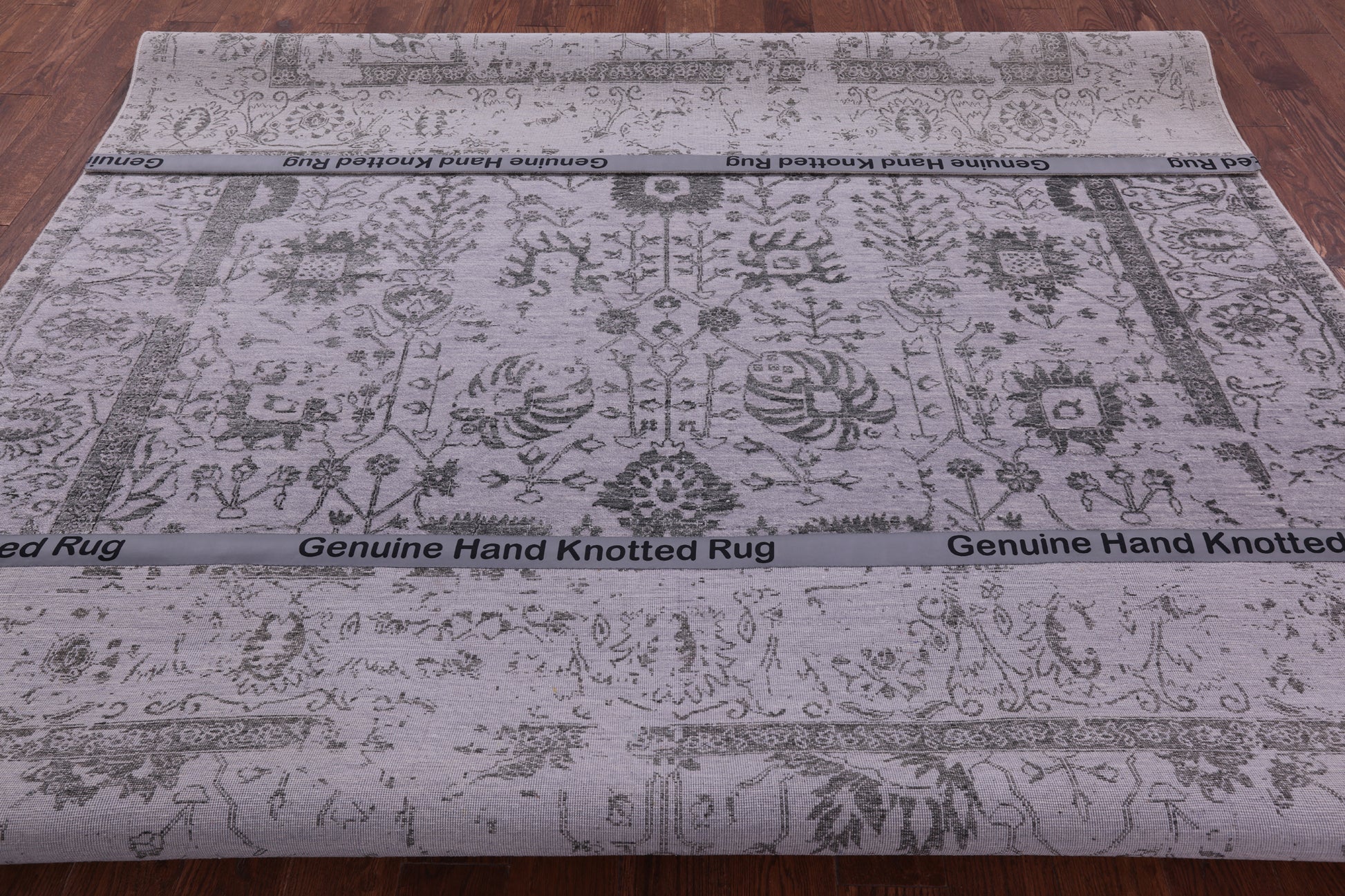 Grey Persian Tabriz Handmade Wool & Silk Rug - 8' 1" X 10' 0" - Golden Nile