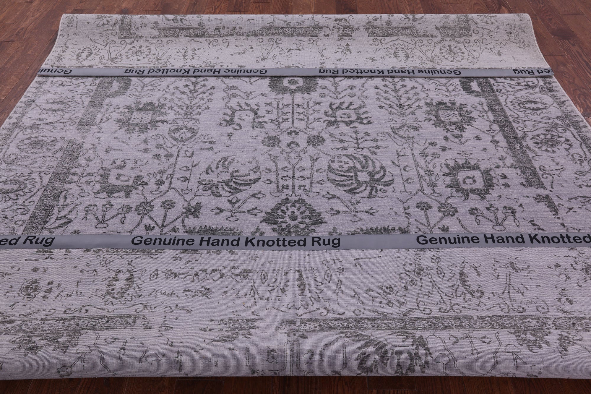 Grey Persian Tabriz Handmade Wool & Silk Rug - 8' 1" X 10' 0" - Golden Nile