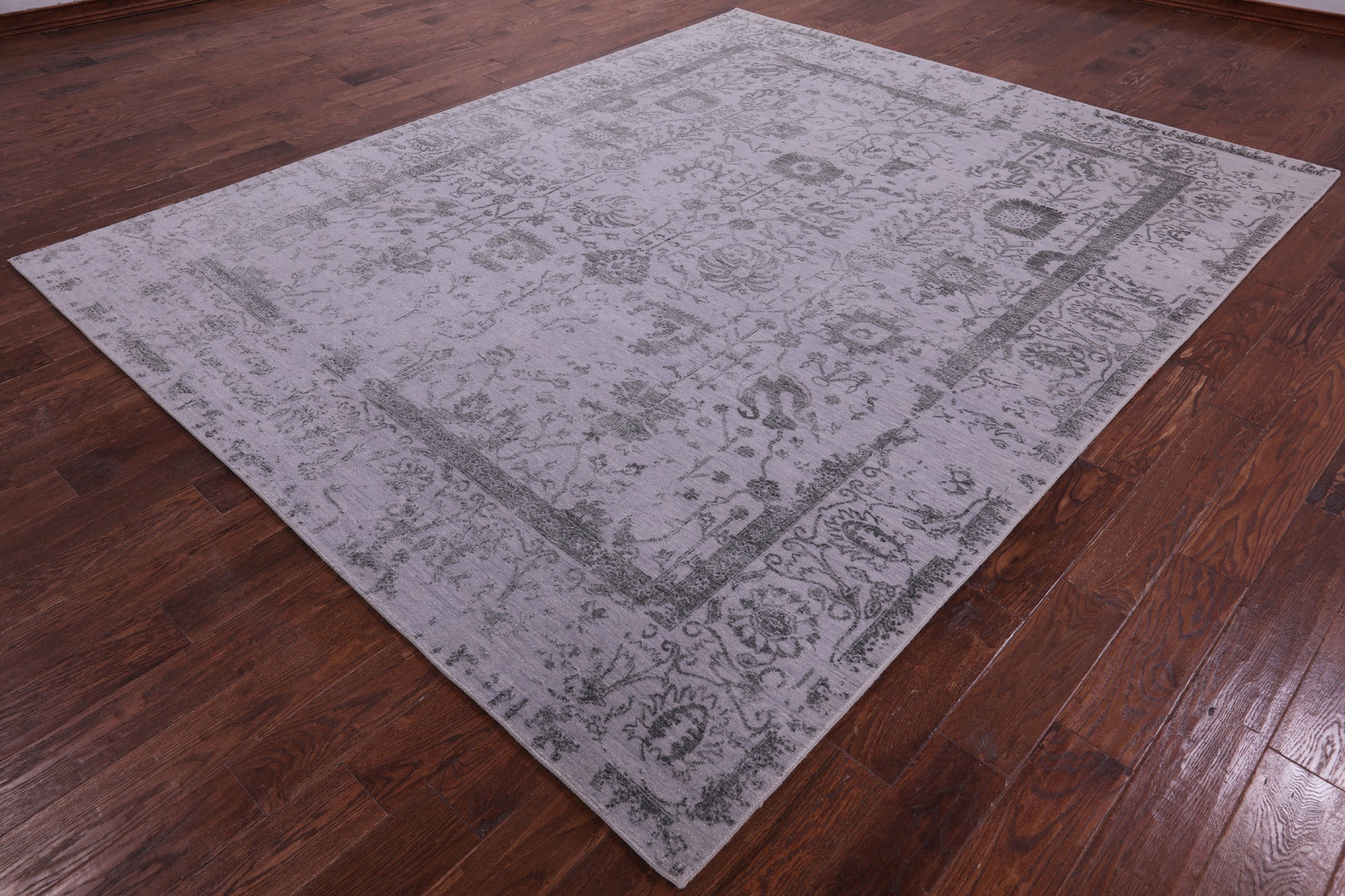 Grey Persian Tabriz Handmade Wool & Silk Rug - 8' 1" X 10' 0" - Golden Nile