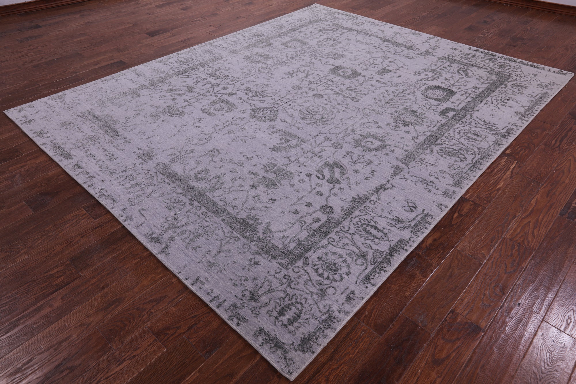 Grey Persian Tabriz Handmade Wool & Silk Rug - 8' 1" X 10' 0" - Golden Nile