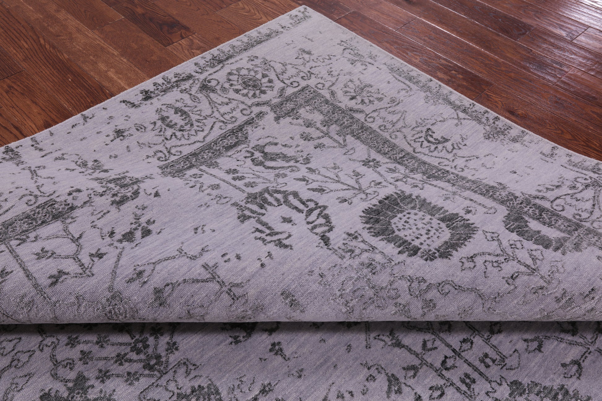 Grey Persian Tabriz Handmade Wool & Silk Rug - 8' 1" X 10' 0" - Golden Nile