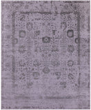Grey Persian Tabriz Handmade Wool & Silk Rug - 8' 1" X 10' 0" - Golden Nile