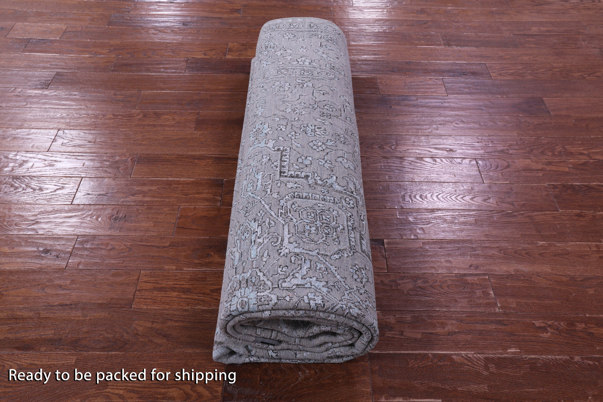 Grey Persian Fine Serapi Hand Knotted Wool & Silk Rug - 8' 11" X 11' 10" - Golden Nile