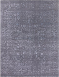 Grey Persian Fine Serapi Hand Knotted Wool & Silk Rug - 8' 11" X 11' 10" - Golden Nile