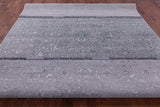 Grey Persian Fine Serapi Hand Knotted Wool & Silk Rug - 8' 11" X 11' 10" - Golden Nile