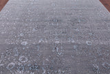 Grey Persian Fine Serapi Hand Knotted Wool & Silk Rug - 8' 11" X 11' 10" - Golden Nile