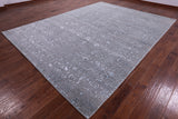 Grey Persian Fine Serapi Hand Knotted Wool & Silk Rug - 8' 11" X 11' 10" - Golden Nile