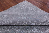 Grey Persian Fine Serapi Hand Knotted Wool & Silk Rug - 8' 11" X 11' 10" - Golden Nile