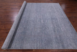 Grey Persian Tabriz Hand Knotted Wool & Silk Rug - 9' 0" X 12' 0" - Golden Nile