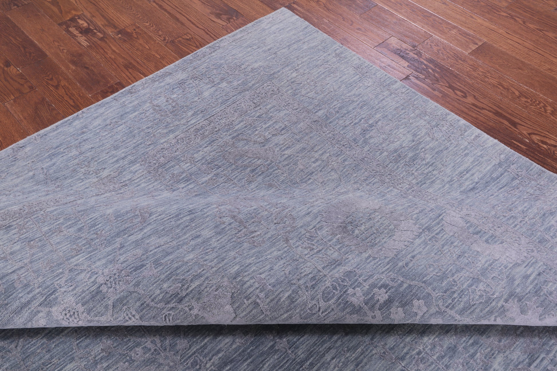 Grey Persian Tabriz Hand Knotted Wool & Silk Rug - 9' 0" X 12' 0" - Golden Nile