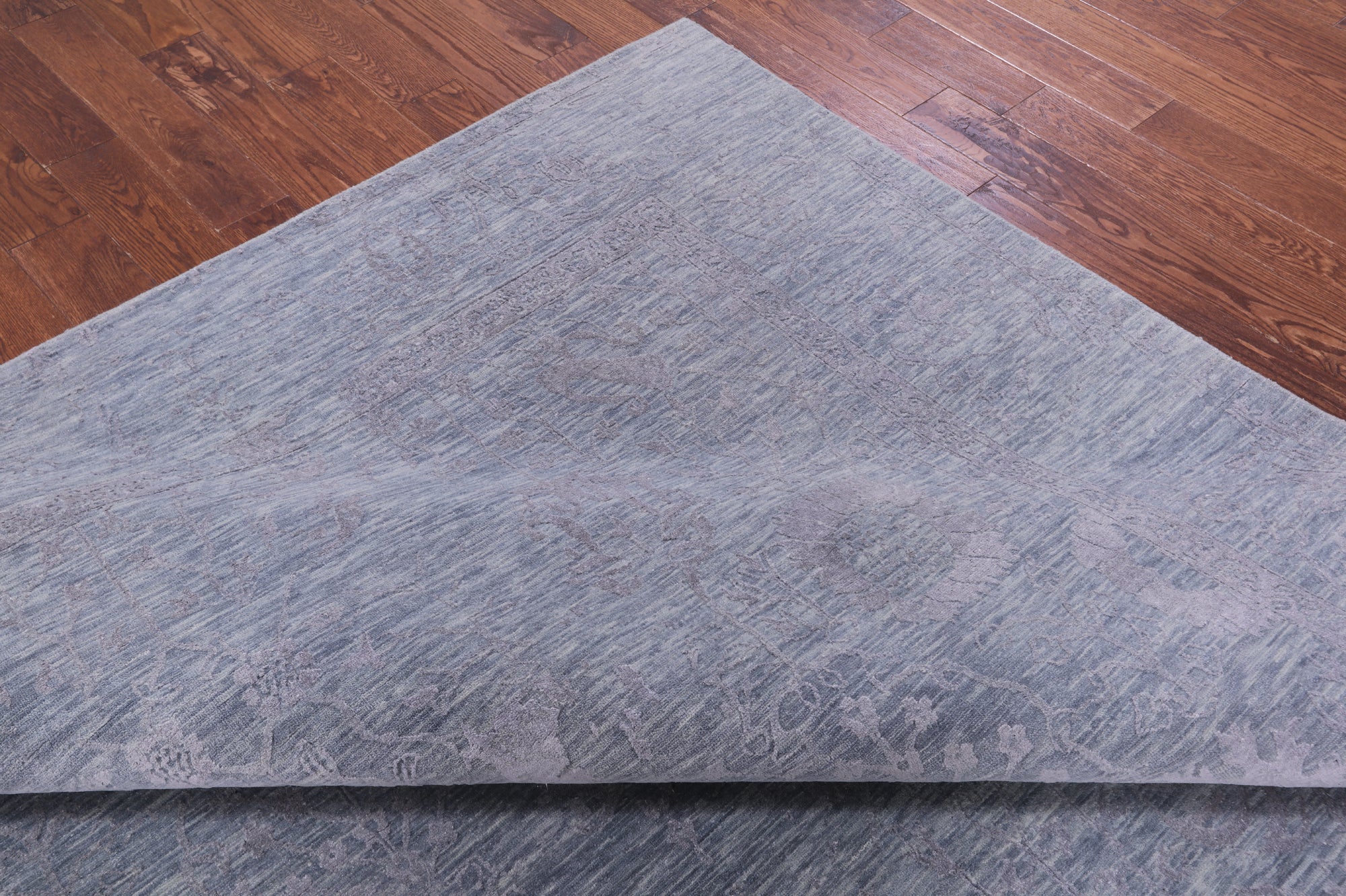 Grey Persian Tabriz Hand Knotted Wool & Silk Rug - 9' 0" X 12' 0" - Golden Nile