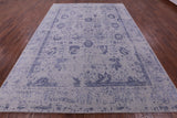 Grey Persian Tabriz Hand Knotted Wool & Silk Rug - 8' 11" X 12' 1" - Golden Nile