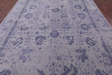 Grey Persian Tabriz Hand Knotted Wool & Silk Rug - 8' 11" X 12' 1" - Golden Nile
