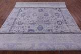 Grey Persian Tabriz Hand Knotted Wool & Silk Rug - 8' 11" X 12' 1" - Golden Nile