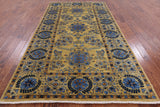 Gold William Morris Hand Knotted Wool Area Rug - 6' 3" X 11' 4" - Golden Nile