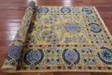 Gold William Morris Hand Knotted Wool Area Rug - 6' 3" X 11' 4" - Golden Nile