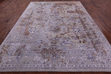 Grey Persian Hand Knotted Wool & Silk Rug - 8' 11" X 11' 8" - Golden Nile