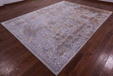 Grey Persian Hand Knotted Wool & Silk Rug - 8' 11" X 11' 8" - Golden Nile