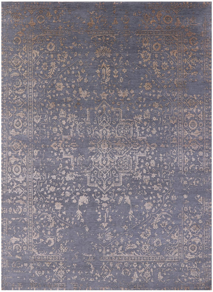 Persian Fine Serapi Hand Knotted Wool & Silk Rug - 8' 10" X 12' 1" - Golden Nile