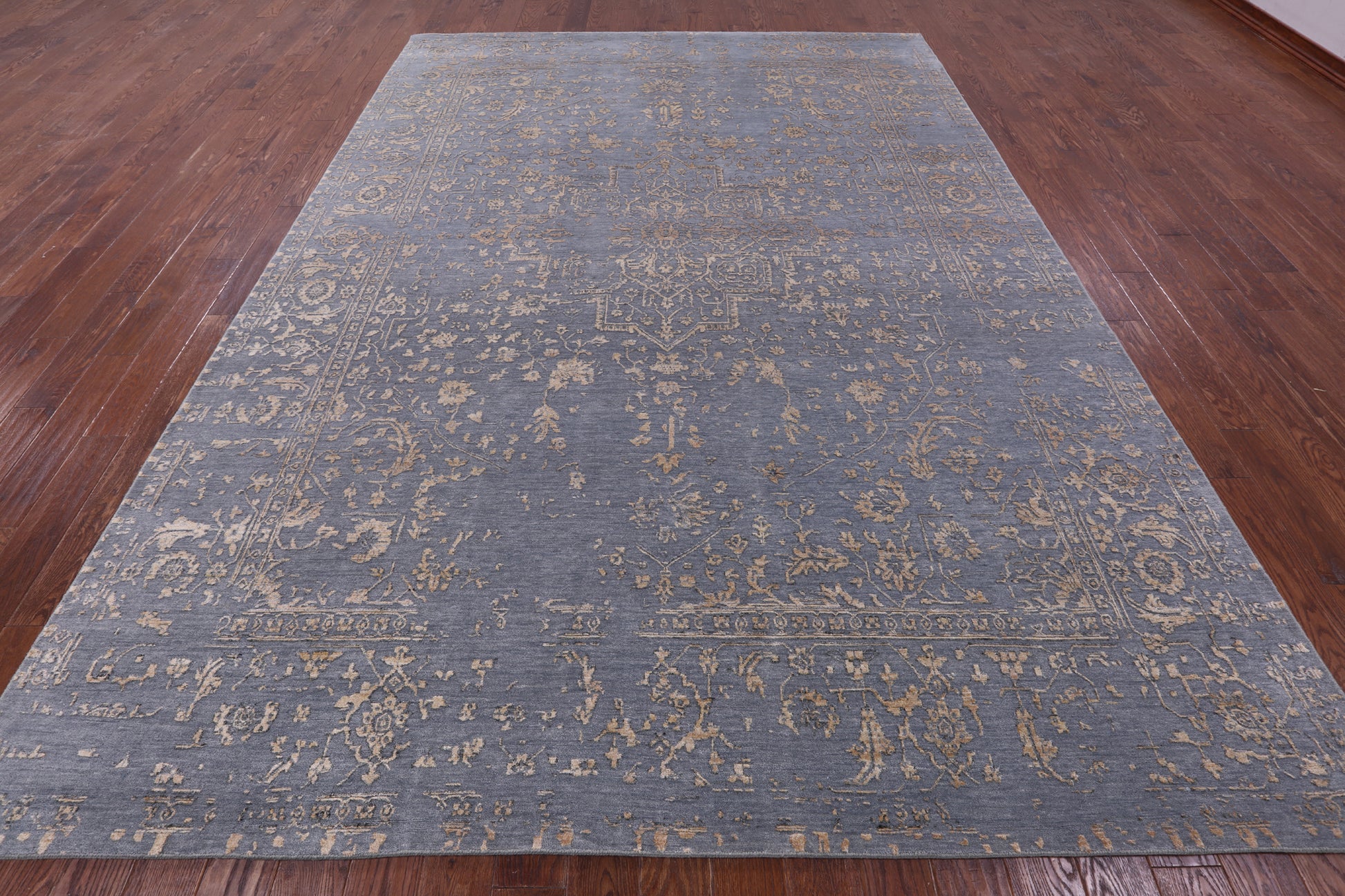 Persian Fine Serapi Hand Knotted Wool & Silk Rug - 8' 10" X 12' 1" - Golden Nile