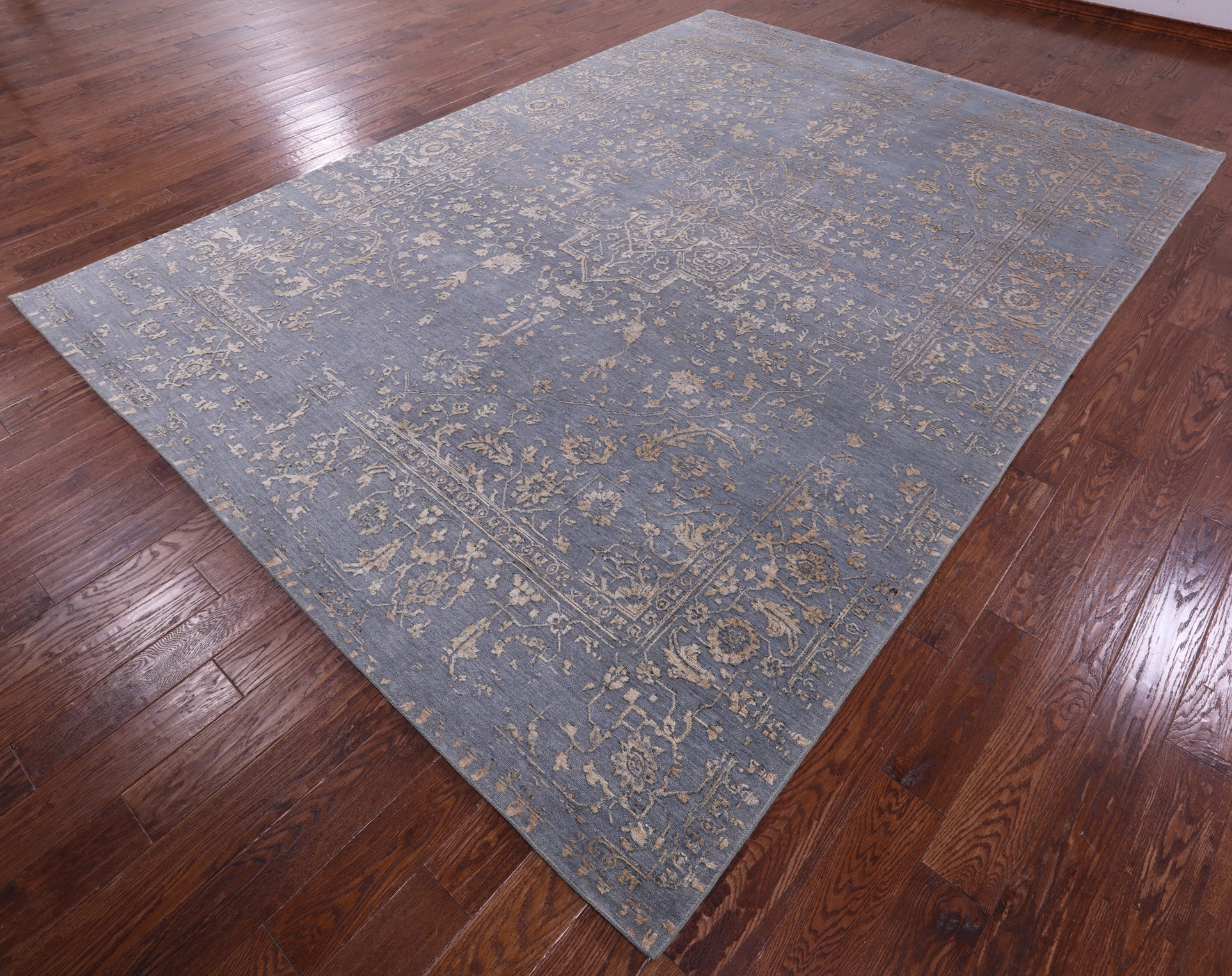 Persian Fine Serapi Hand Knotted Wool & Silk Rug - 8' 10" X 12' 1" - Golden Nile