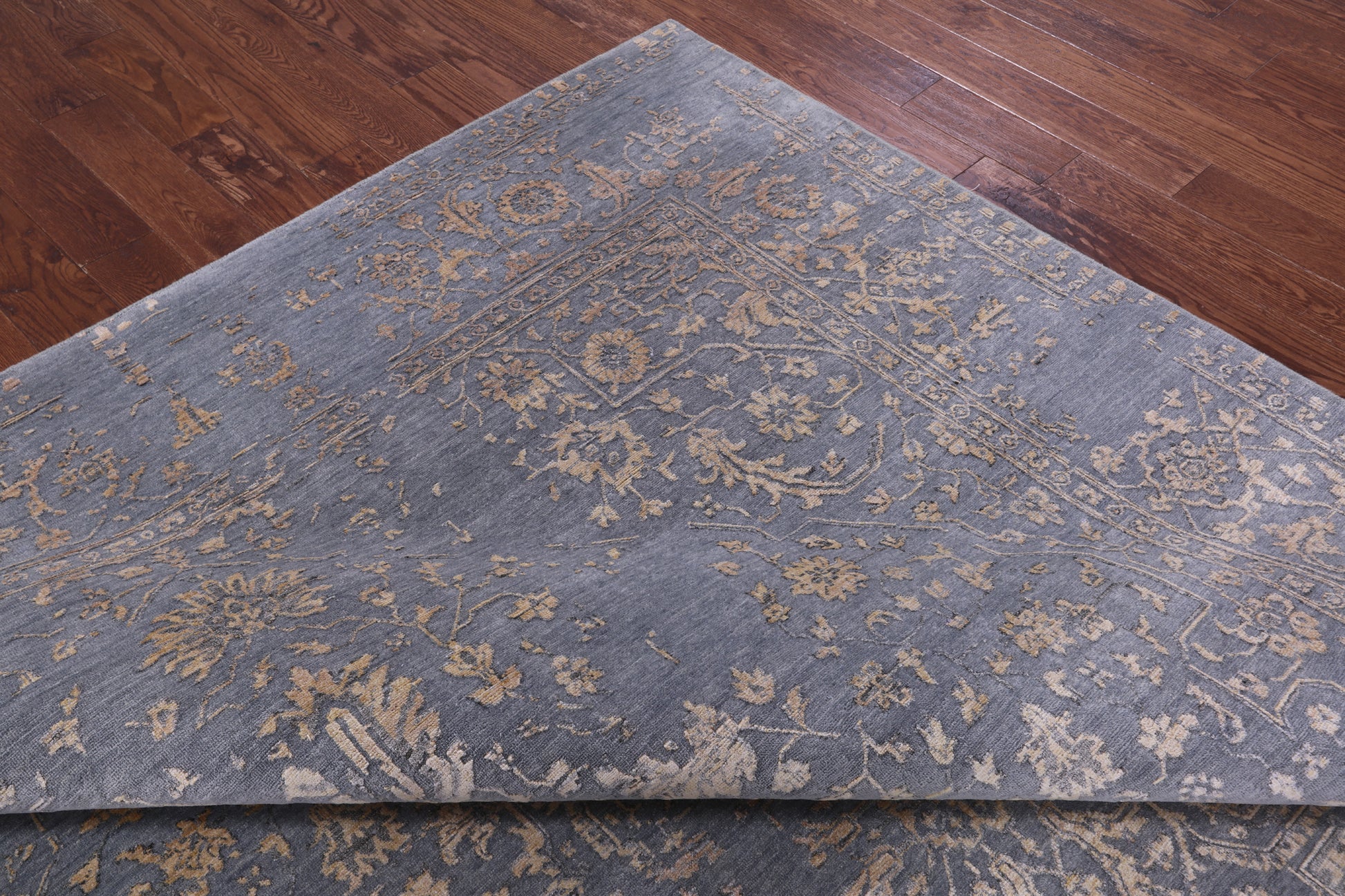 Persian Fine Serapi Hand Knotted Wool & Silk Rug - 8' 10" X 12' 1" - Golden Nile