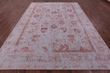 Grey Persian Tabriz Hand Knotted Wool & Silk Rug - 9' 0" X 11' 8" - Golden Nile