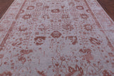 Grey Persian Tabriz Hand Knotted Wool & Silk Rug - 9' 0" X 11' 8" - Golden Nile