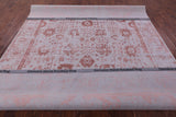 Grey Persian Tabriz Hand Knotted Wool & Silk Rug - 9' 0" X 11' 8" - Golden Nile