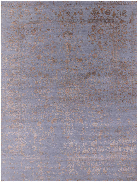Persian Fine Serapi Hand Knotted Wool & Silk Rug - 8' 11" X 11' 11" - Golden Nile