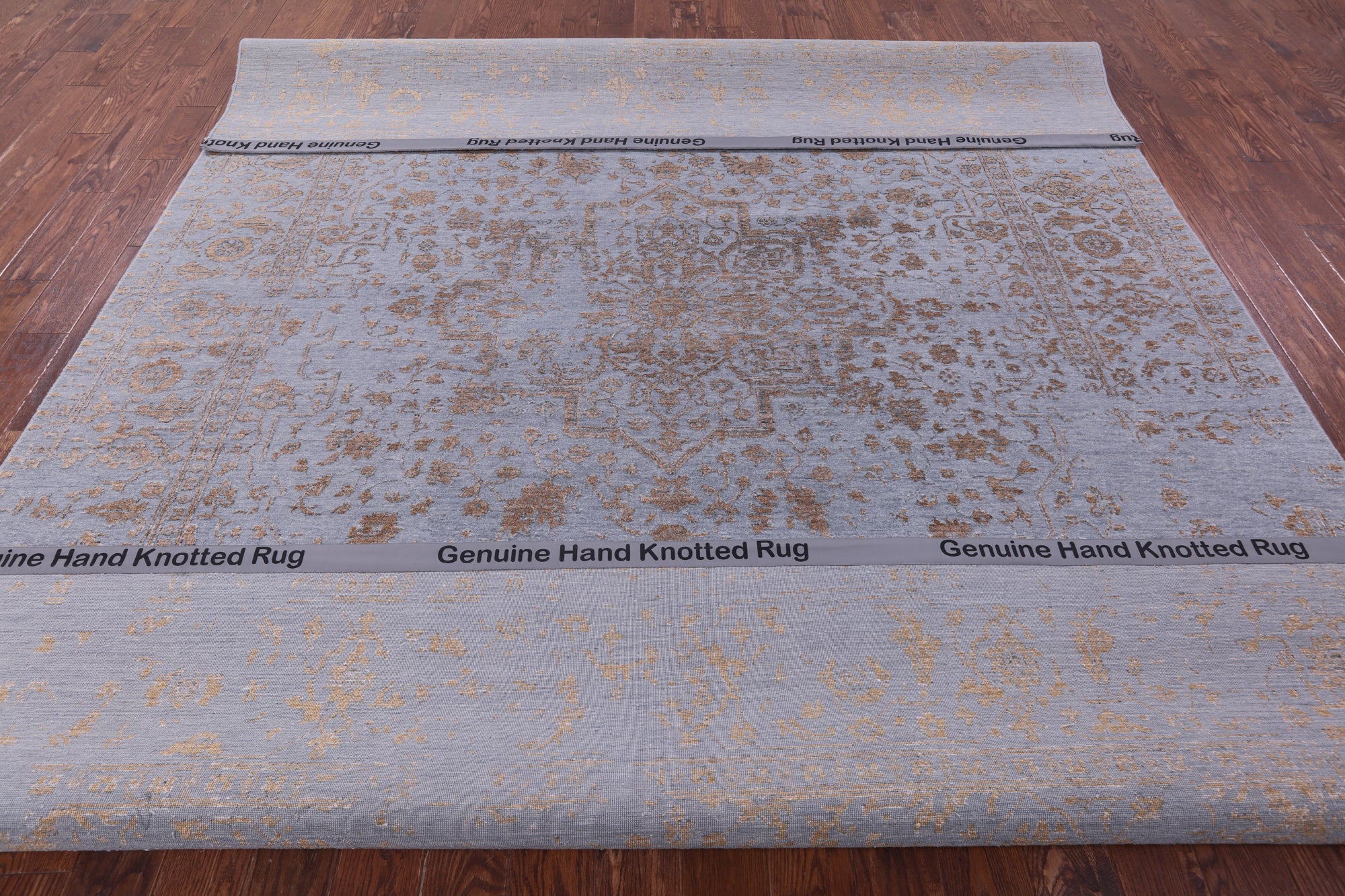 Persian Fine Serapi Hand Knotted Wool & Silk Rug - 8' 11" X 11' 11" - Golden Nile