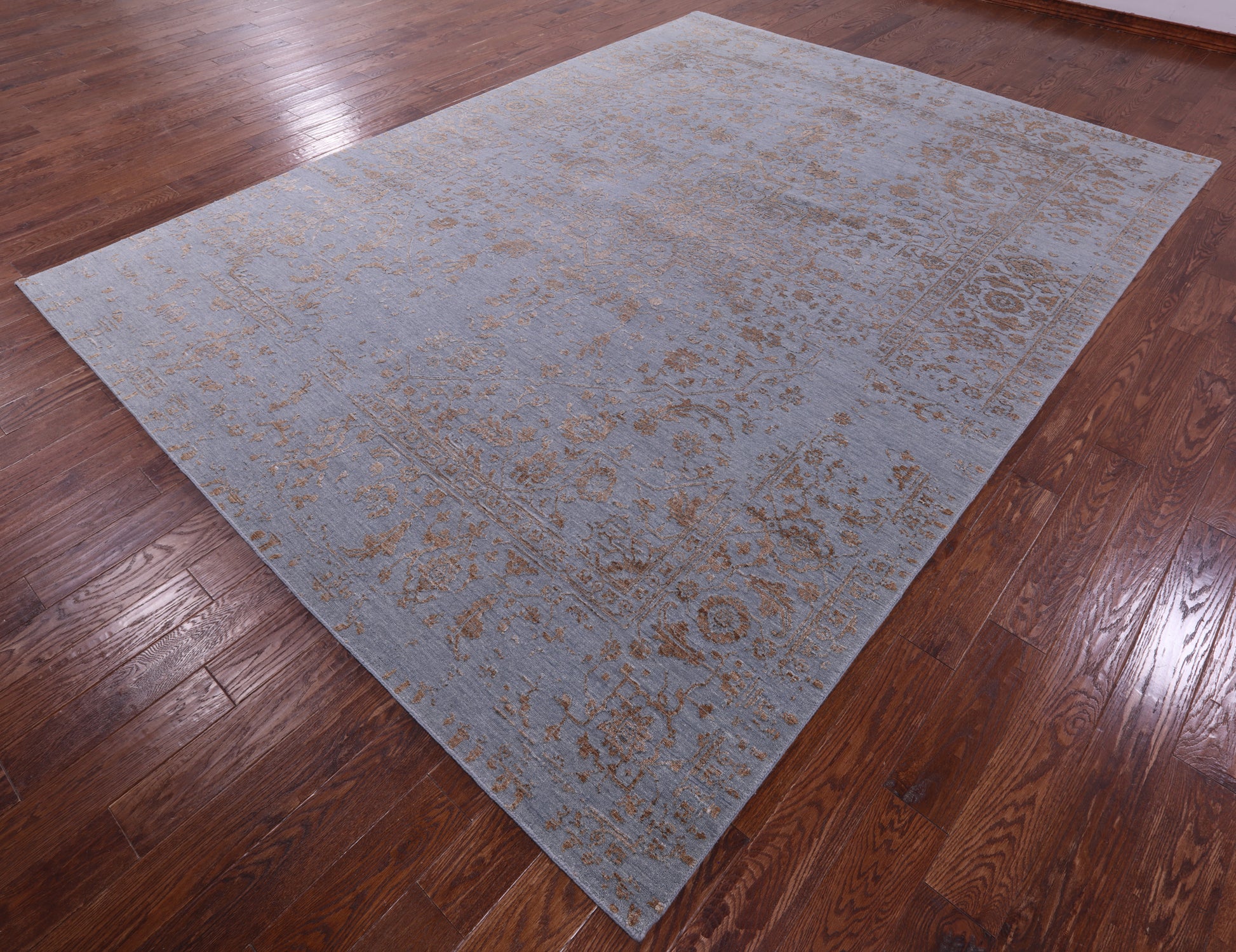 Persian Fine Serapi Hand Knotted Wool & Silk Rug - 8' 11" X 11' 11" - Golden Nile