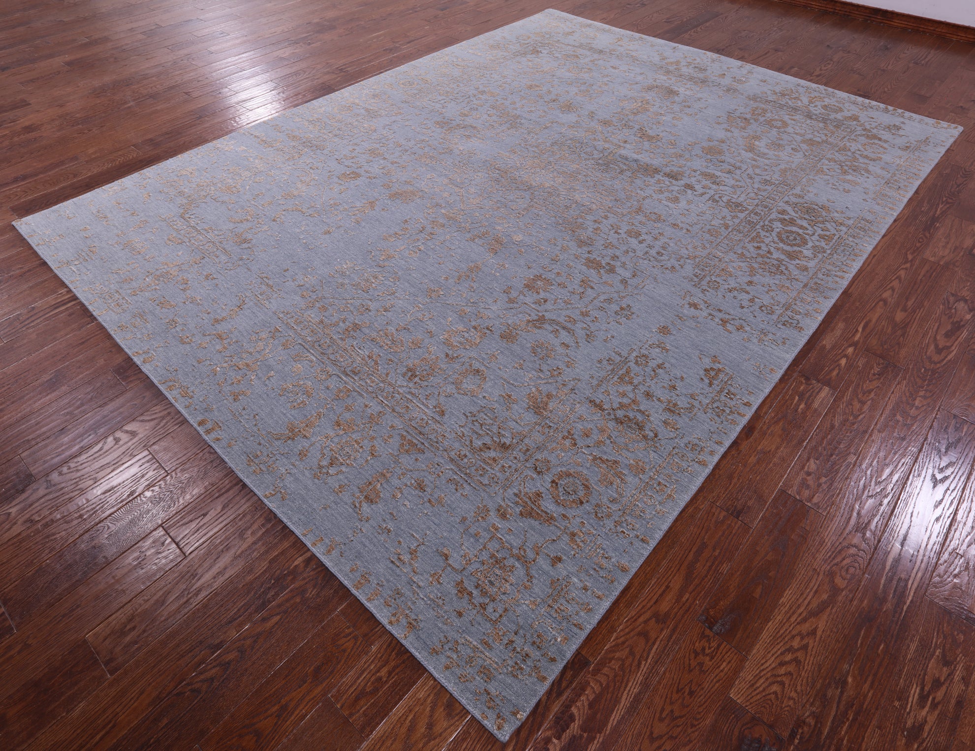 Persian Fine Serapi Hand Knotted Wool & Silk Rug - 8' 11" X 11' 11" - Golden Nile