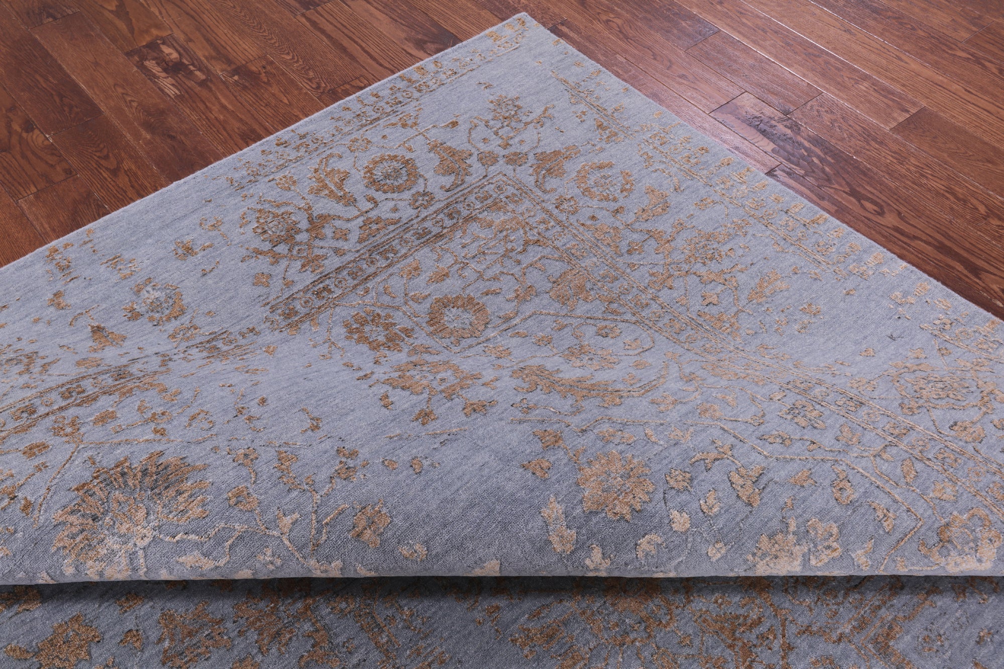 Persian Fine Serapi Hand Knotted Wool & Silk Rug - 8' 11" X 11' 11" - Golden Nile