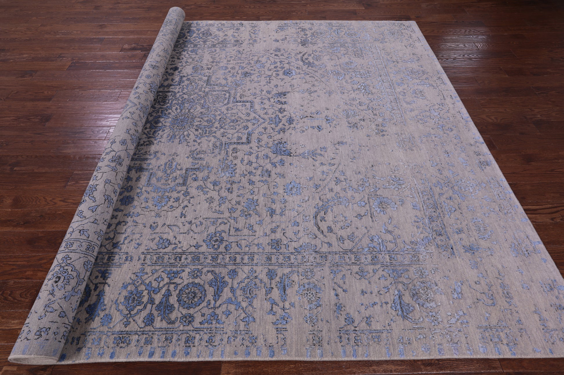 Persian Fine Serapi Handmade Wool & Silk Rug - 9' 1" X 12' 0" - Golden Nile