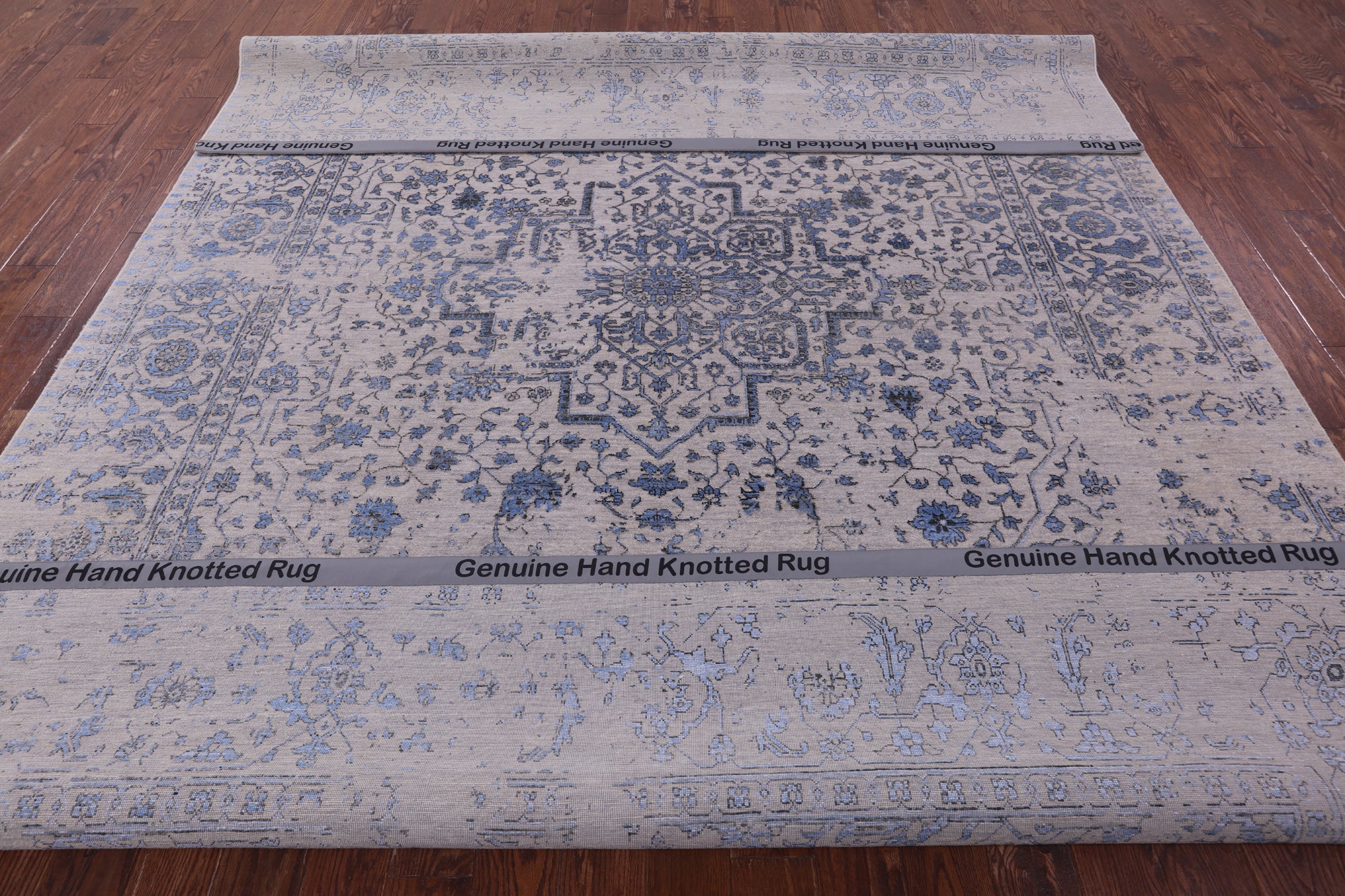 Persian Fine Serapi Handmade Wool & Silk Rug - 9' 1" X 12' 0" - Golden Nile
