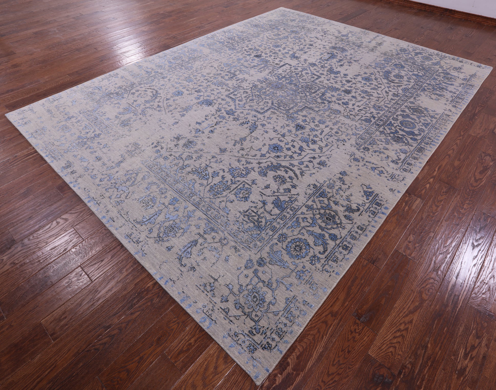 Persian Fine Serapi Handmade Wool & Silk Rug - 9' 1" X 12' 0" - Golden Nile