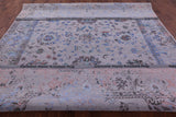 Grey Persian Tabriz Handmade Wool & Silk Rug - 9' 0" X 11' 9" - Golden Nile