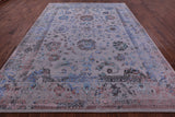 Grey Persian Tabriz Handmade Wool & Silk Rug - 9' 0" X 11' 9" - Golden Nile