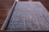 Grey Persian Tabriz Handmade Wool & Silk Rug - 9' 0" X 11' 9" - Golden Nile