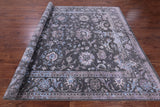 Grey Persian Tabriz Hand Knotted Wool & Silk Rug - 9' 0" X 11' 6" - Golden Nile