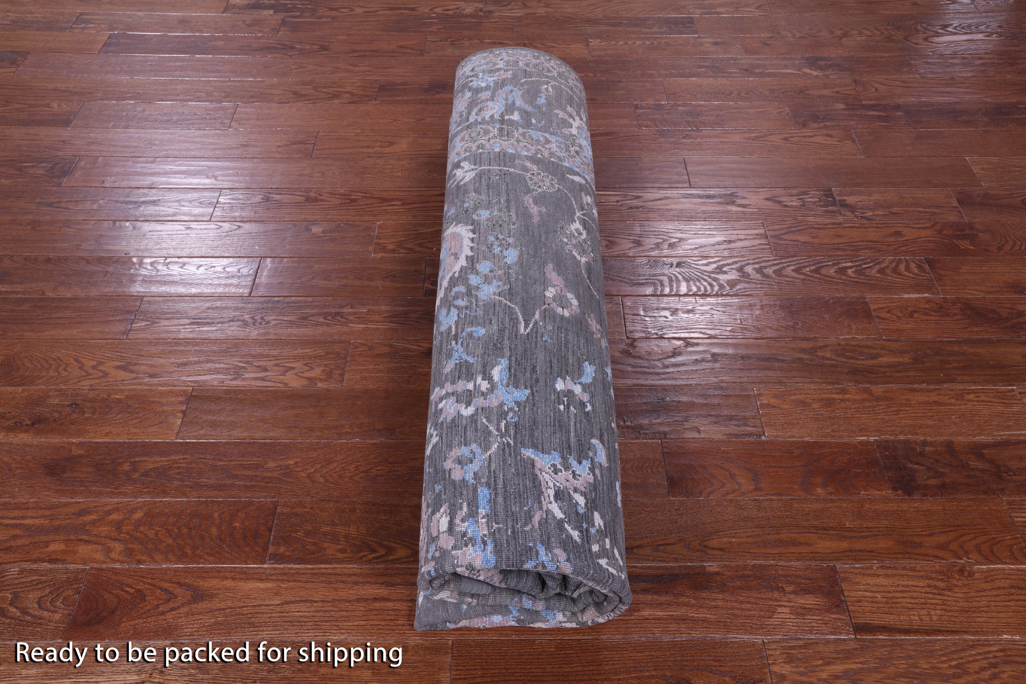 Grey Persian Tabriz Hand Knotted Wool & Silk Rug - 9' 0" X 11' 6" - Golden Nile