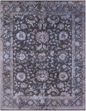 Grey Persian Tabriz Hand Knotted Wool & Silk Rug - 9' 0" X 11' 6" - Golden Nile