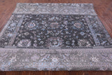 Grey Persian Tabriz Hand Knotted Wool & Silk Rug - 9' 0" X 11' 6" - Golden Nile