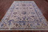 Ivory Persian Tabriz Hand Knotted Wool Rug - 8' 10" X 11' 8" - Golden Nile