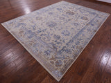 Ivory Persian Tabriz Hand Knotted Wool Rug - 8' 10" X 11' 8" - Golden Nile