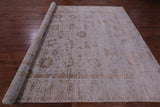 Grey Persian Tabriz Hand Knotted Wool & Silk Rug - 9' 2" X 11' 9" - Golden Nile