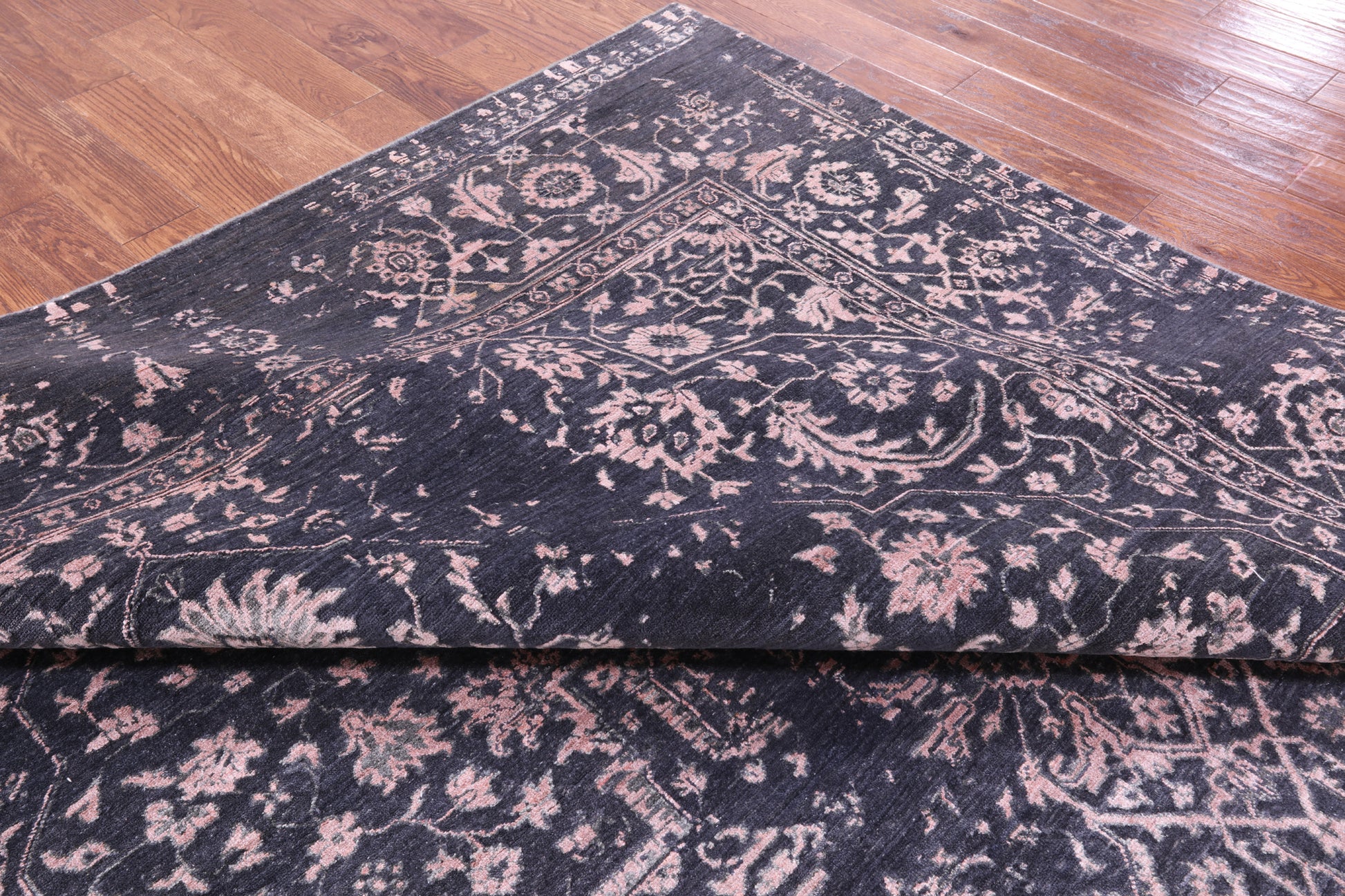 Grey Persian Fine Serapi Handmade Wool & Silk Rug - 9' 0" X 12' 0" - Golden Nile