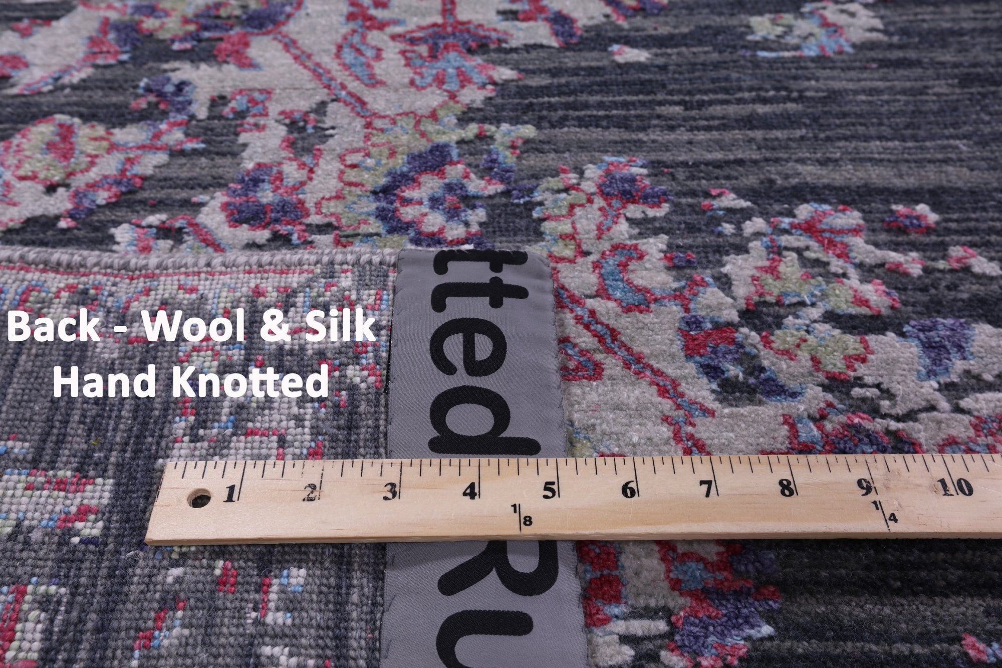 Contemporary Hand Knotted Wool & Silk Rug - 9' 0" X 11' 9" - Golden Nile