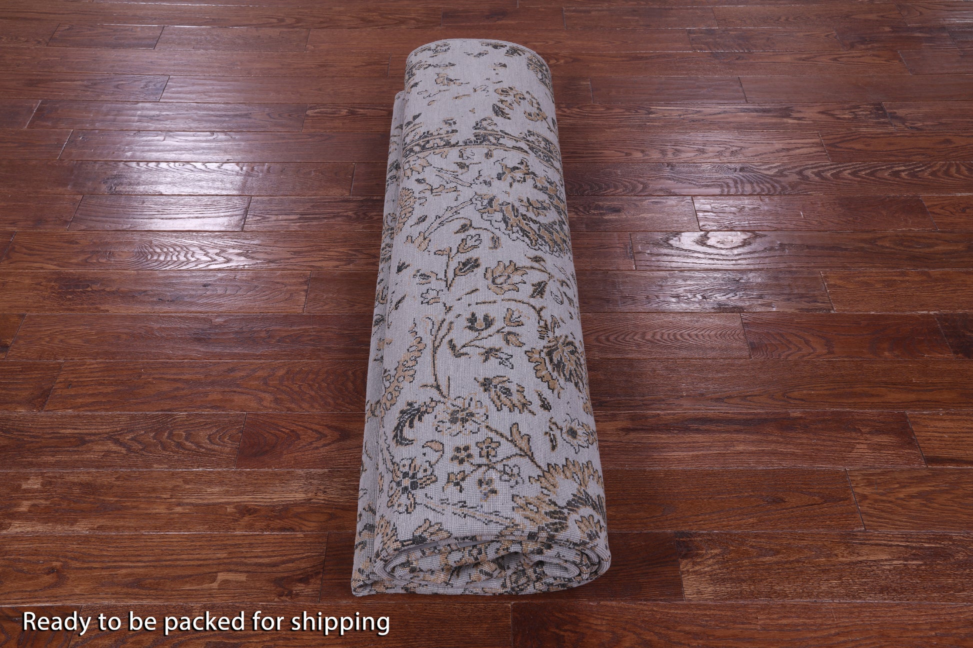 Grey Persian Tabriz Hand Knotted Wool & Silk Rug - 8' 11" X 12' 0" - Golden Nile